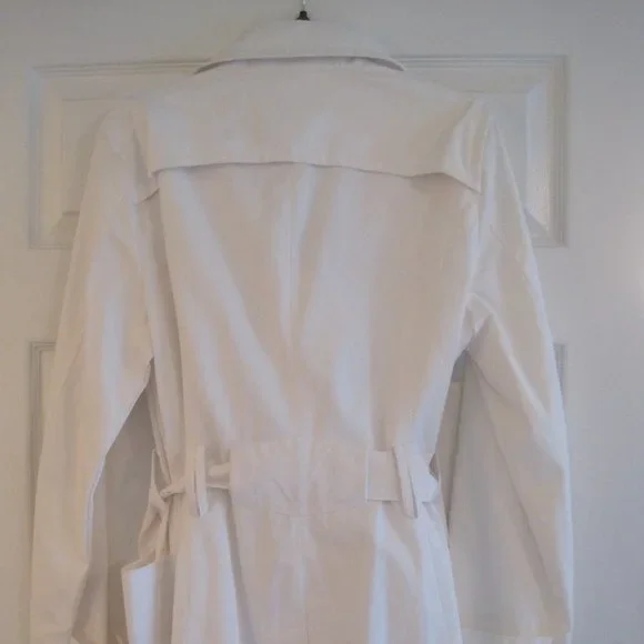 EXPRESS WHITE TRENCH COAT LARGE NWT $148.00 - Picture 5 of 7